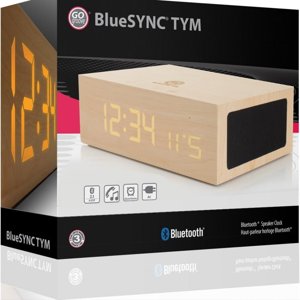 GOgroove BlueSYNC TYM Bluetooth Wireless Stereo Speaker & Wooden Alarm Clock - Picture 9 of 13